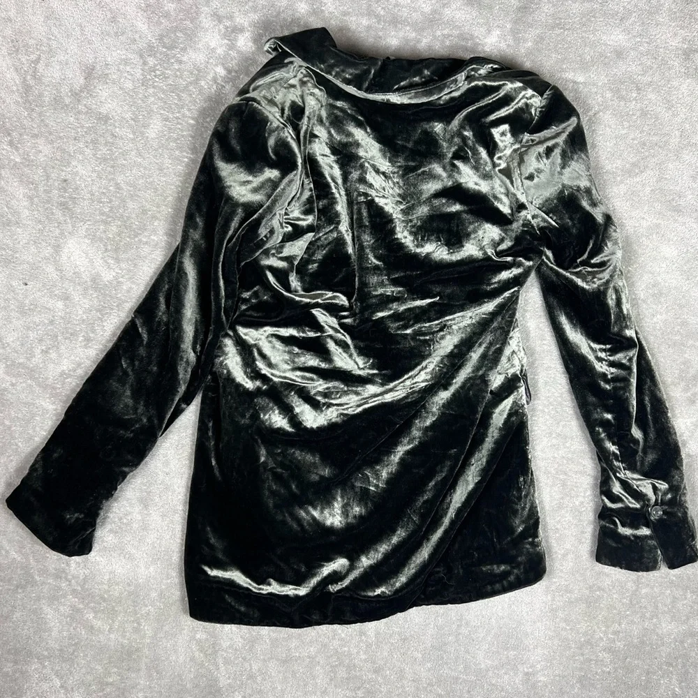 Anthropologie Blazer Womens XS Alessia Velvet Green Earthy Classy Professional - Picture 5 of 7